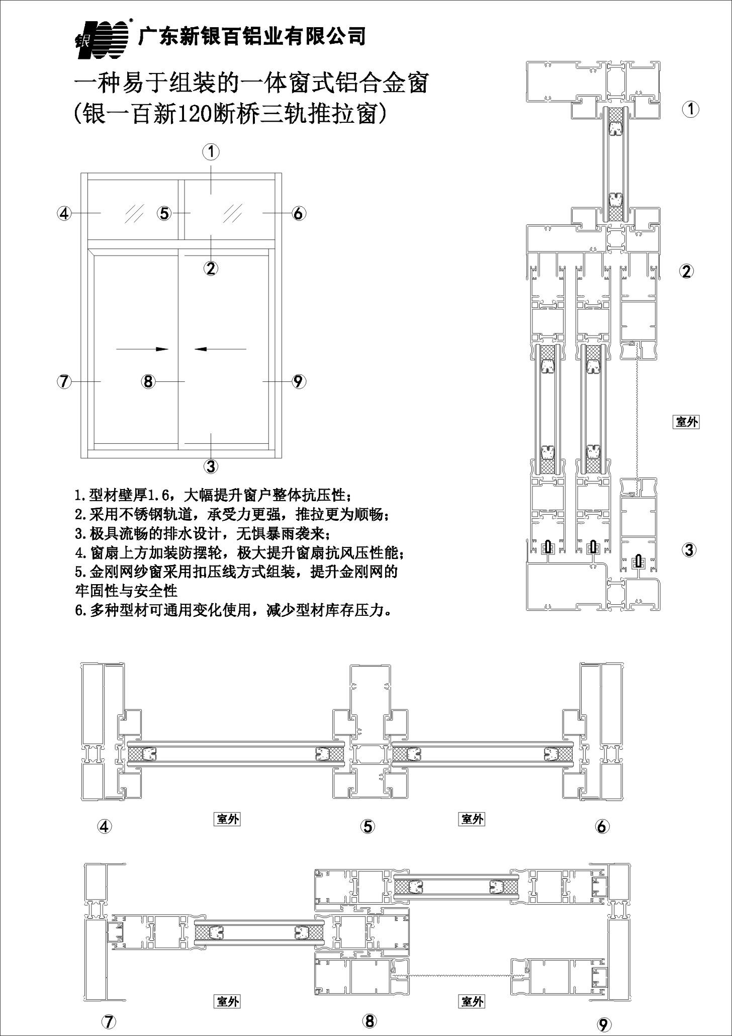 一种易于组装的一体窗式铝合金窗